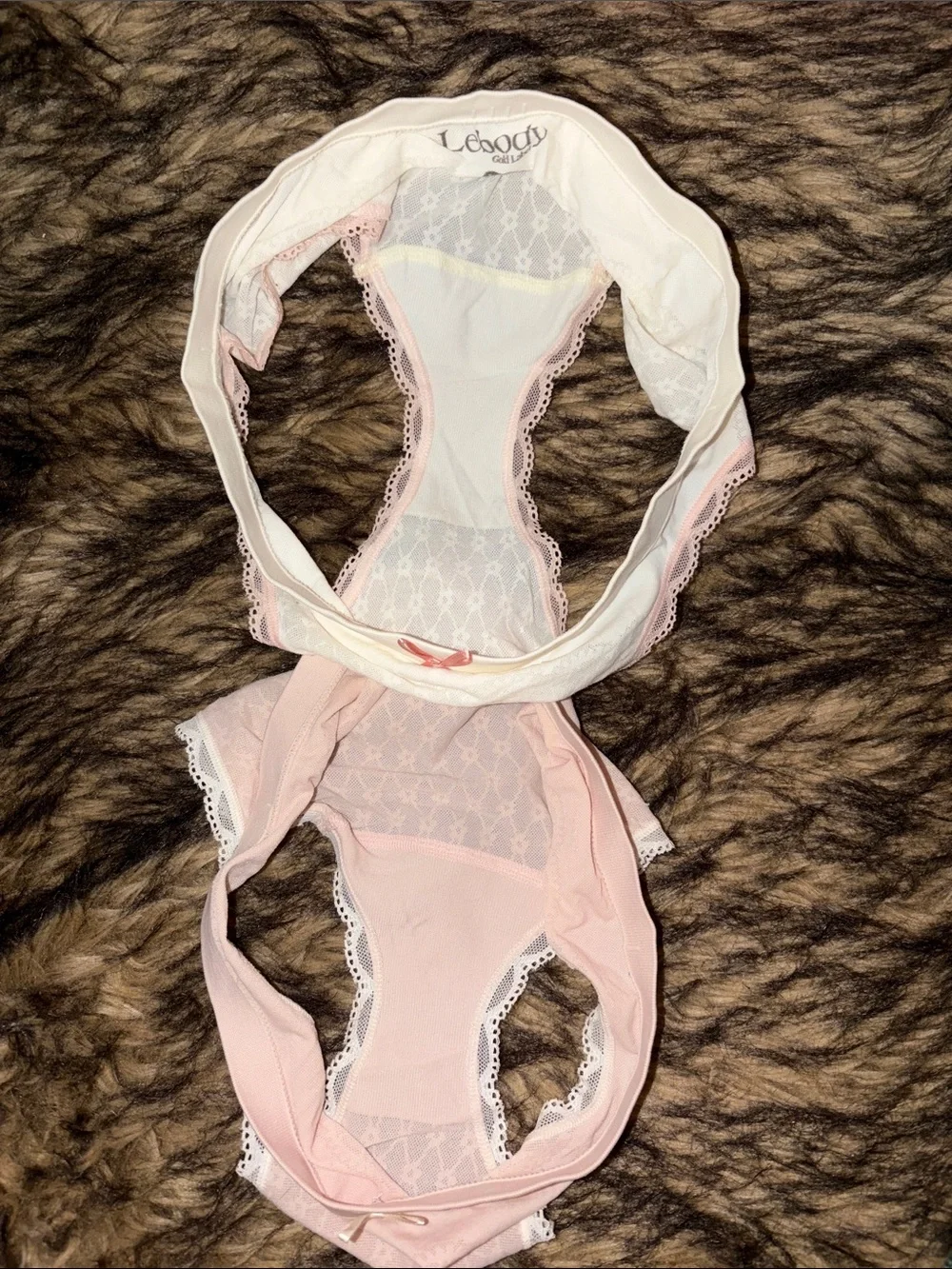 Lebody Gold Label- Y2K Bikini Panty Trio - Soft Pink, White & Light Gray L